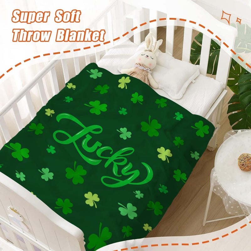 YeeJu St Patricks Day Baby Throw Blanket Small Decorative Green Lucky Shamrocks Blanket Toddler Swaddle Crib Soft Lightweight Fuzzy Plush Fleece Blankets Saint Patricks Day Irish Gift Blanket 30x40 - Image 5